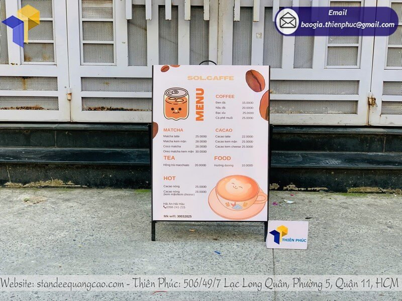 Standee Menu Ngoài Trời Giúp Quán Dễ Tiếp Cận Khách Hơn