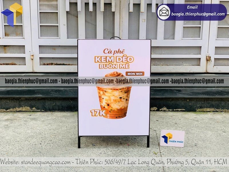 Mẫu Standee Khung Sắt Chữ A Ngoài Trời Đẹp, Dễ Thay Nội Dung