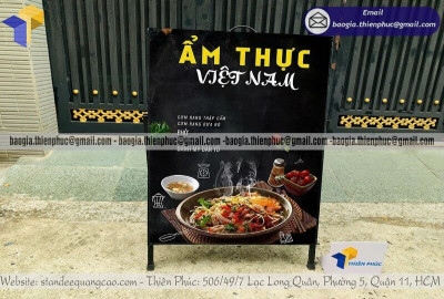 Standee Khung Sắt Chân Xếp Gọn Nhẹ, Thiết Kế Tay Cầm Linh Hoạt