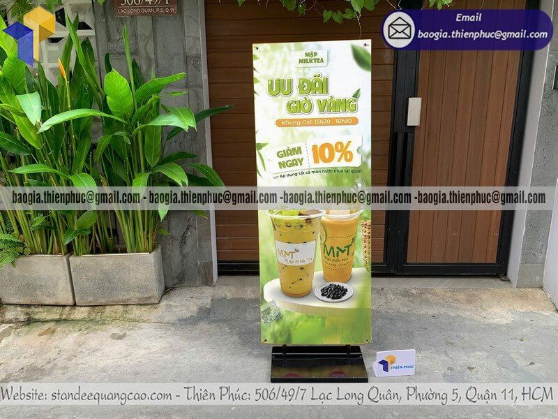 Standee Khung Sắt Chịu Gió Chắc Chắn – Giải Pháp Quảng Cáo Ngoài Trời