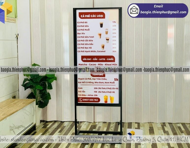 Giá Standee Khung Sắt Trọn Gói: Bao Gồm Thiết Kế, In Ấn Và Hoàn Thiện