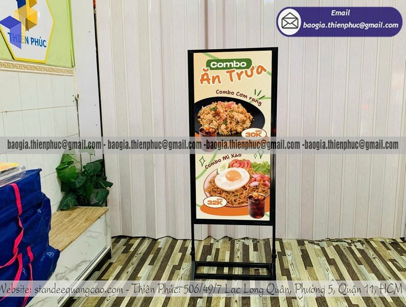 Sản Xuất Standee Khung Sắt 2 Mặt Giá Rẻ – Giải Pháp Quảng Cáo Hiệu Quả