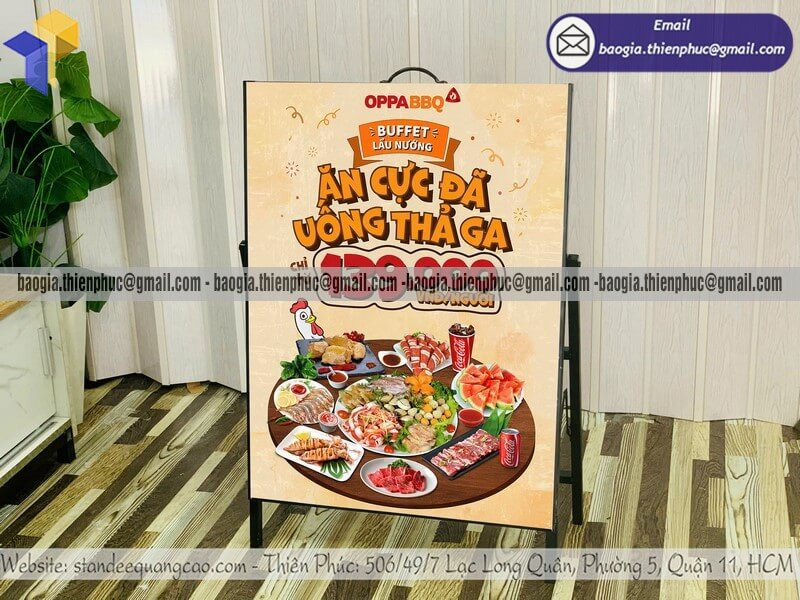Standee Chân Xếp Chuyên Dùng Quảng Cáo Sản Phẩm Mới Và Khuyến Mãi