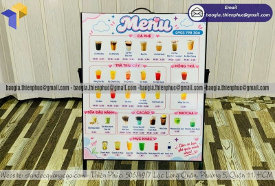 Bảng Menu Chân Xếp Giá Rẻ – Gọn Nhẹ, Dễ Đặt Trước Cửa Hàng, Đặt Ngay