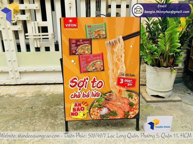 In Standee Quảng Cáo Khung Sắt Theo Yêu Cầu – Bền, Đẹp, Giao Nhanh