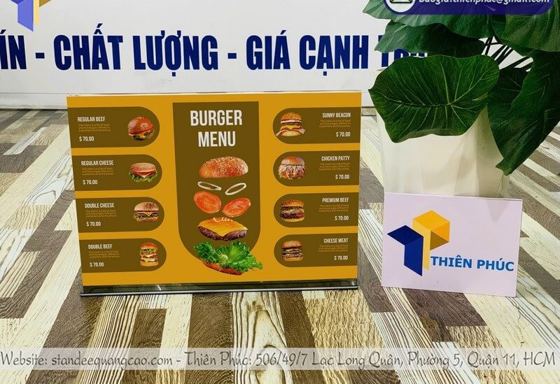 Standee menu để bàn giá rẻ – Giảm ngay 20% khi đặt số lượng lớn!