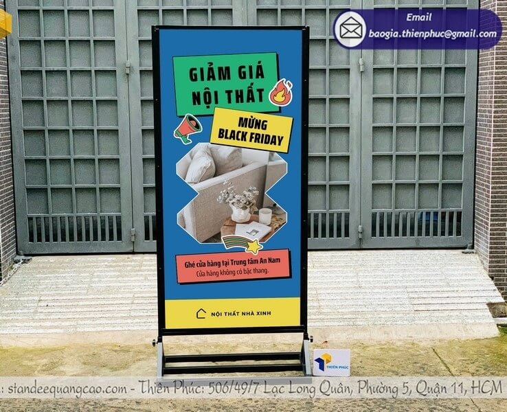 Standee Khung Sắt 2 Mặt – Tăng Hiệu Quả Quảng Cáo, Dễ Thay Nội Dung