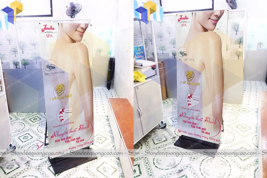 ban standee khung sat