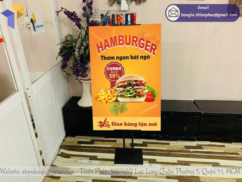 standee cho quán hamburger đẹp