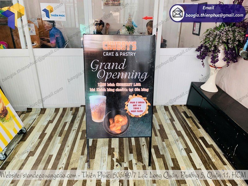 Standee chữ A khai trương tphcm