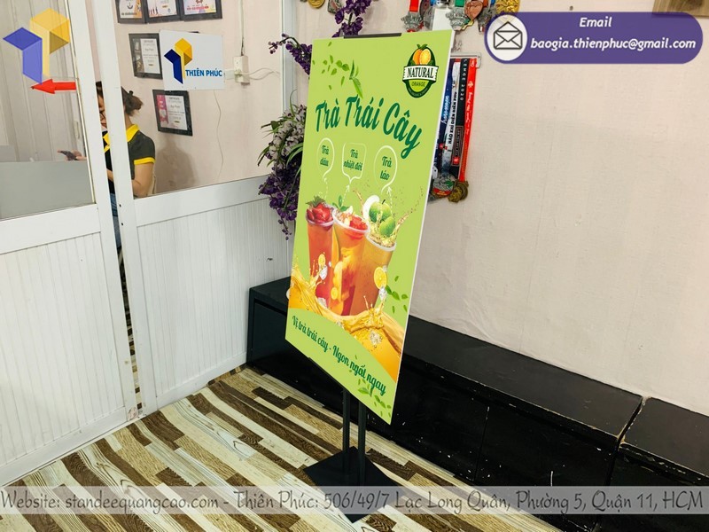 standee khung sắt cho trà sữa rẻ