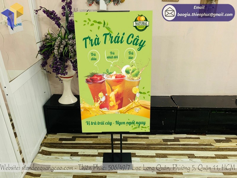 standee khung sắt cho trà sữa uy tín