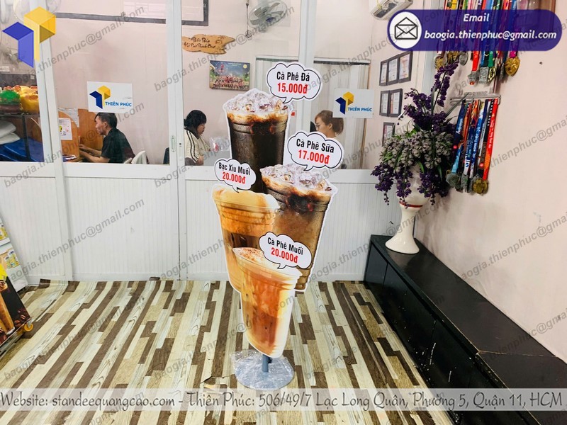 standee mô hình ly cafe đẹp