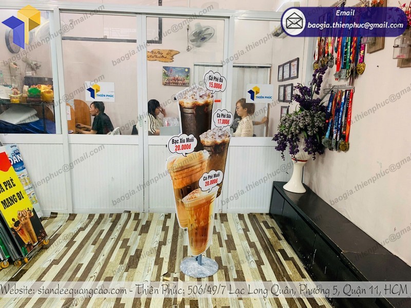 standee mô hình ly cafe rẻ